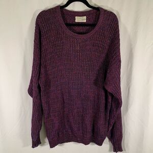 Christian Dior Sweater Men's Large Purple Knit Long Sleeve Crew Neck Pullover